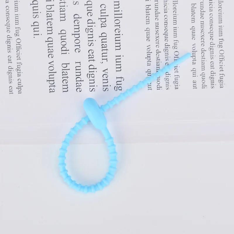 10 Stück/Set Weiche Gummi Kabelaufwickler für Kopfhörer Lade-Datenkabel Klettband-Clips DIY Kabelhalter Kabelorganisator Management