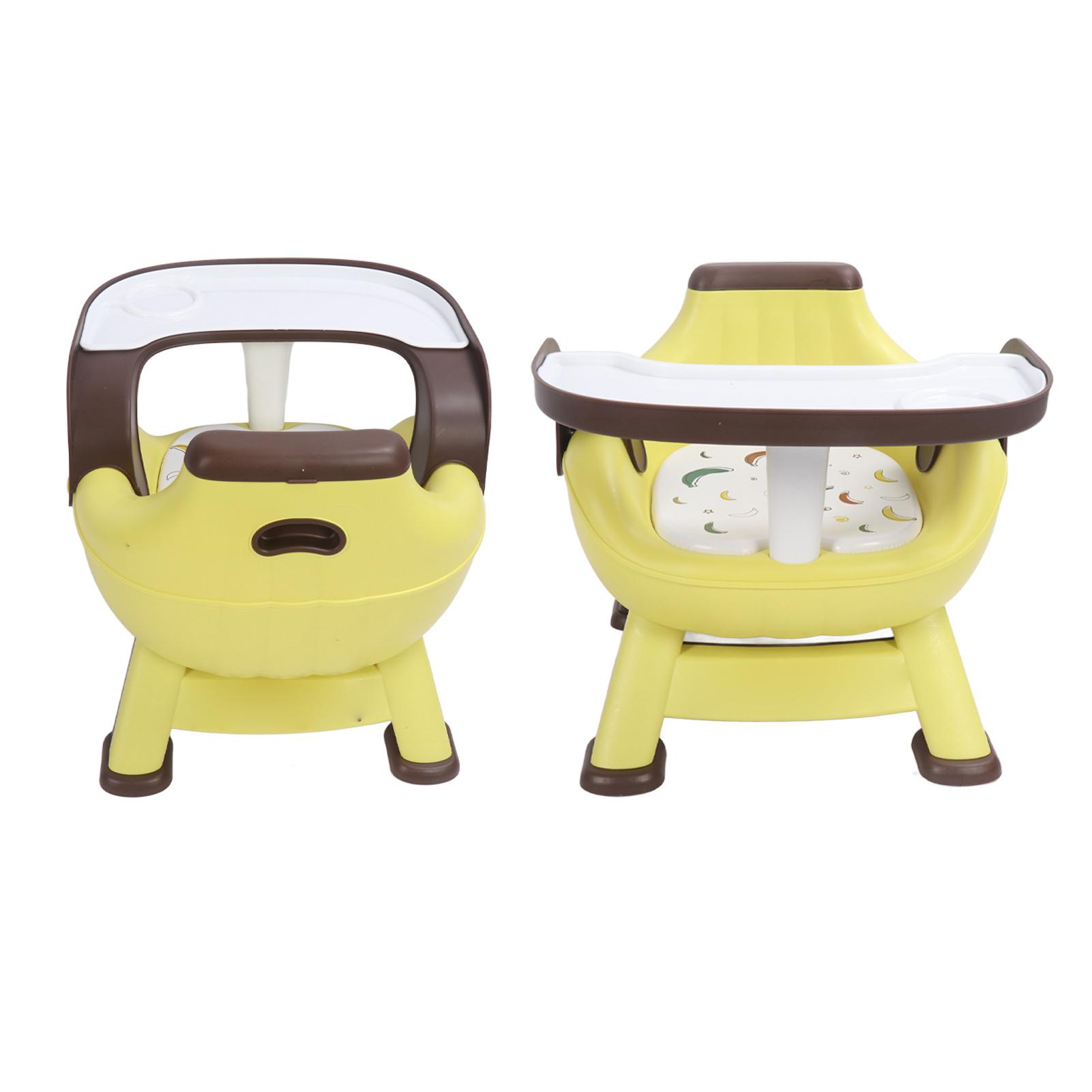 Baby Eating Chair with Double Layer Tray Squeaky Cushion Backrest Multifunctional Kids Dinning Chair