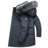 Long Men Windproof Down Jacket Coats Mens Warm White Duck Down Hooded Jacket Parkas Multi Pockets Overcoat Male Autumn Winter