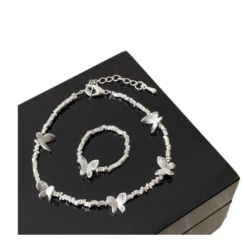 Mori Sweet Butterfly Broken Silver Bracelet Ring Female Simple Personality Unique Fashion Elegant Versatile Bracelet Jewelry