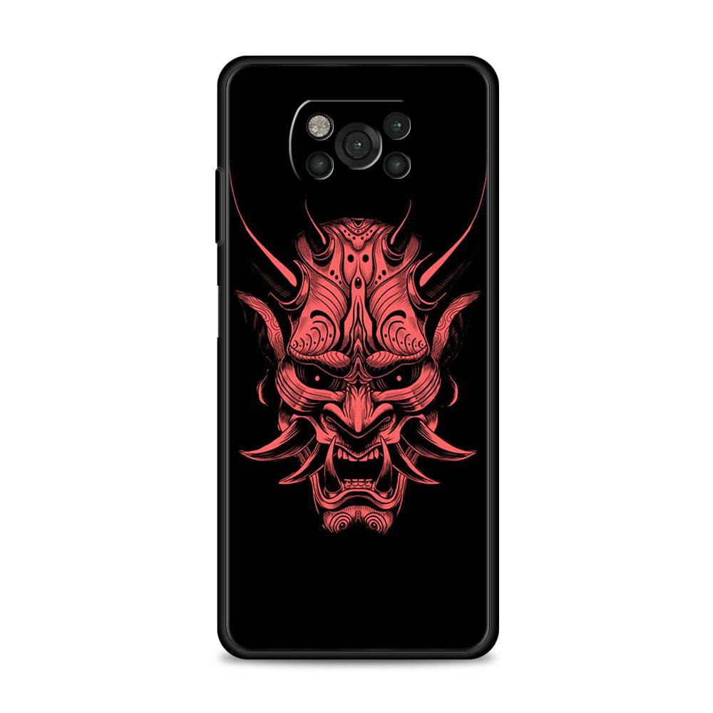 Cover For Xiaomi Poco X3 X4 NFC M3 M4 Pro 5G Mi 11 lite 11T 9T 12 10T 11E Note10 Phone Case Japan Samurai Oni Mask