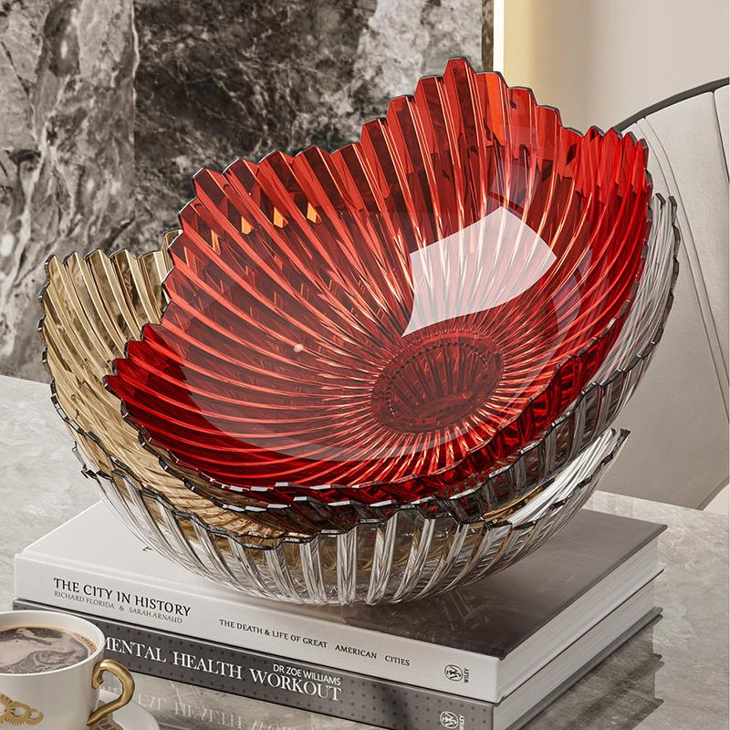 Luxury Vertical Ribbed Flower-Shaped Fruit Bowl