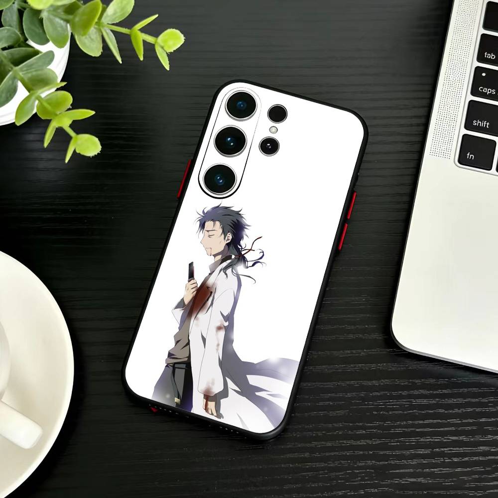 T-Rintaro Okabe STEINS DATE Phone Case For Samsung S26,S25,S24,S23,S22,S21,S20,Plus,Fe,Lite,Others Black Cover