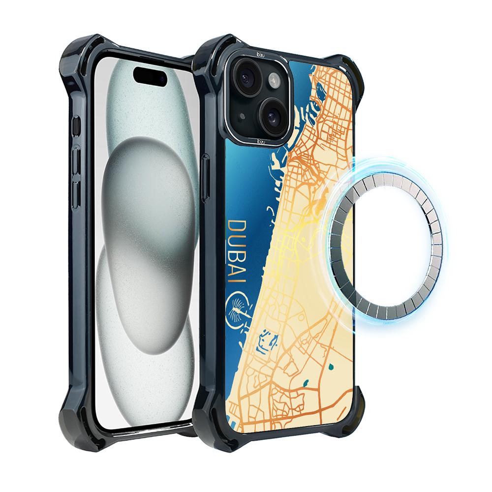 Etui Do Iphone 15 Plus Ibizu Dropguard Ultra Z Magsafe, Mapy Świata, Dubai