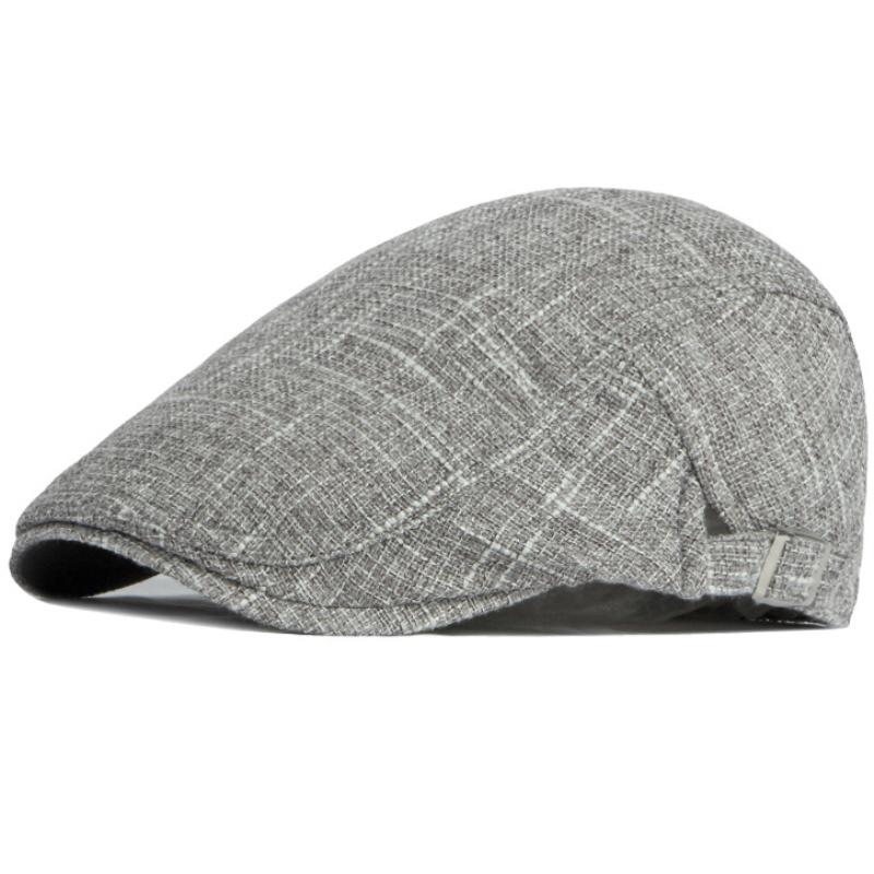 HT4786 Berets Spring Summer Linen Beret Hat Artist Painter Cap for Men Women Retro Ivy Flat Cap Male Female Adjustable Beret Cap
