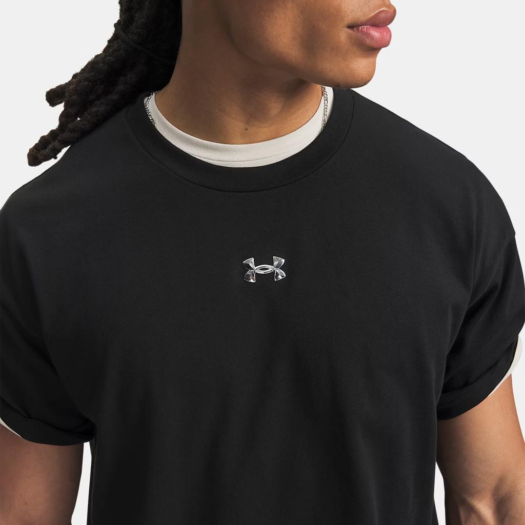 Under Armour Dropped Shoulder Short Sleeve Round Neck Logo T-Shirt Men Tops 6013618-008