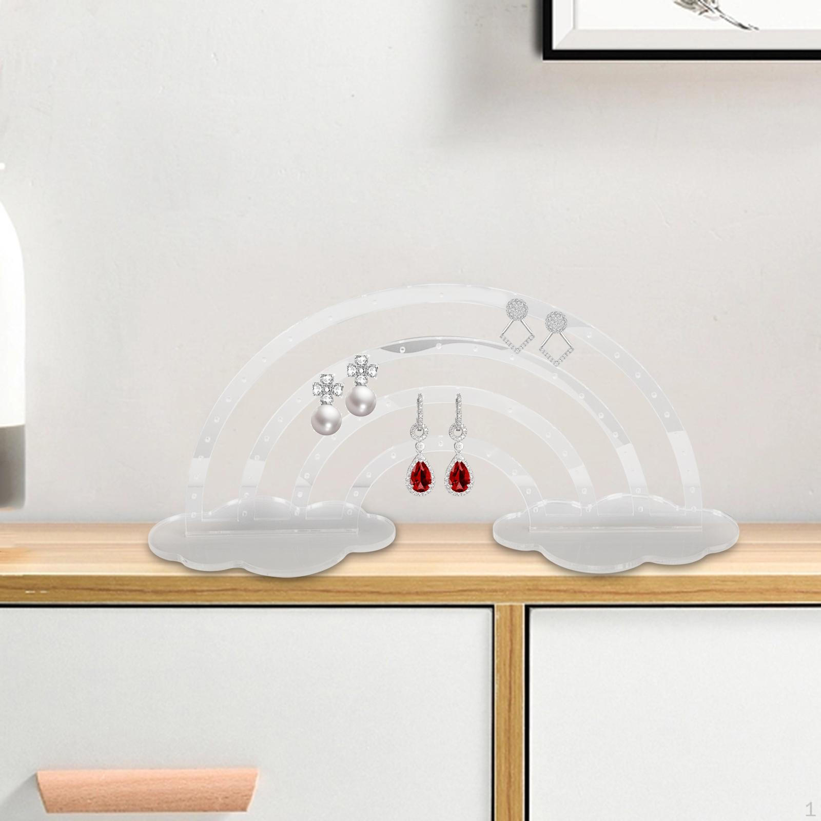 

Earring Holder Rainbow Shaped Removable Base 4 Tier Acrylic Ear s Jewelry Organizer Clear
