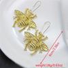 Creative Golden Color Bee Insect Earrings For Women Fashionable Drop Earrings For Ladies As Delicate Holiday Gifts