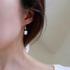 Lily of the Valley" Natural Shell Engraved Freshwater Pearl Earrings 14k Gold, Daily Wear Literary and Fresh Earrings