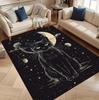 Moderner Schwarzer Katzen Teppich Abstraktes Tierfellmuster Teppich für Wohnzimmer Schlafzimmer Fußmatte Einzigartiges Kätzchen Design Waschbar Veranda Fußmatte