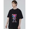 Unisex Oversized T Shirt Black Kaws Bear Graffiti Print Streetwear Fashion Casual Wear for Men and Women Artistic Design Trendy Outfit Statement Piece