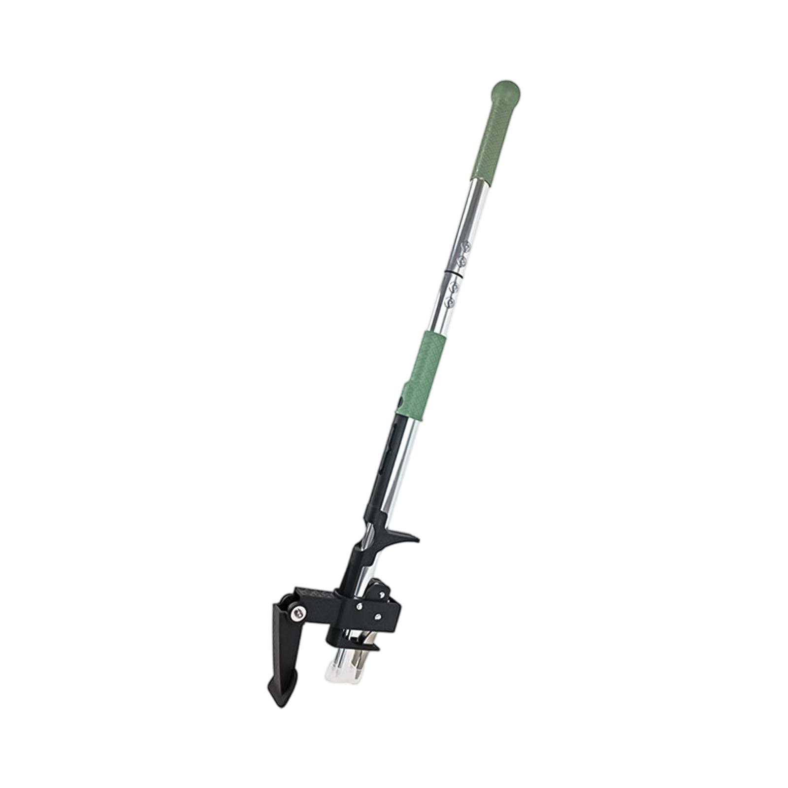 Garden Weeder Tool with Telescopic Aluminum Handle 3-Section Detachable Design Lawn Weed Puller for Outdoor Yard and Plant Maintenance зелёный