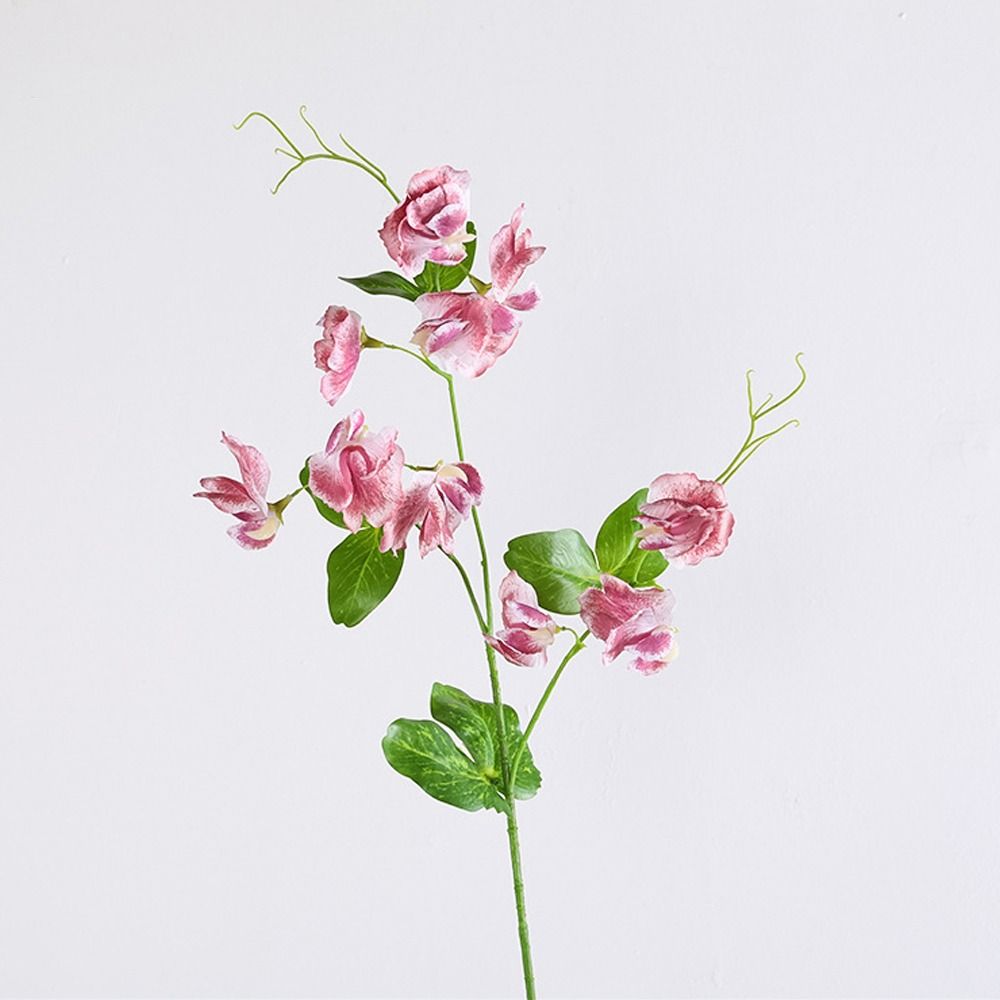 Plastic Artificial Pea Flowers 55cm Fake Flower Silk Pea Blossom Branch  Office Desktop Decoration