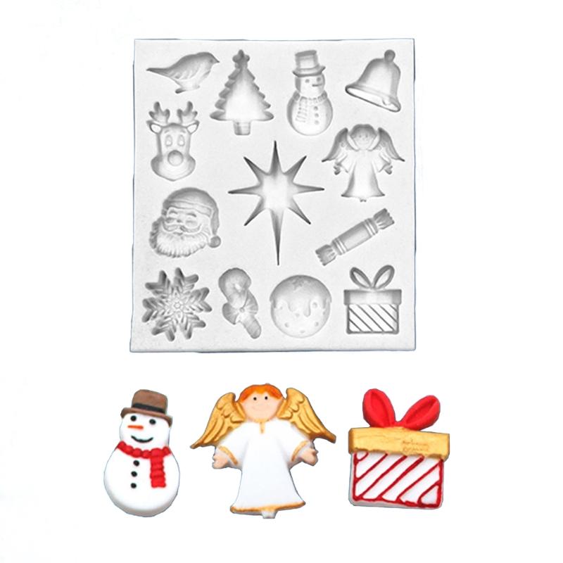 

Santa Snowman Tree Star Silicone Baking Molds Heat Resistant Food Grade Materials For Cake Candy Decorations