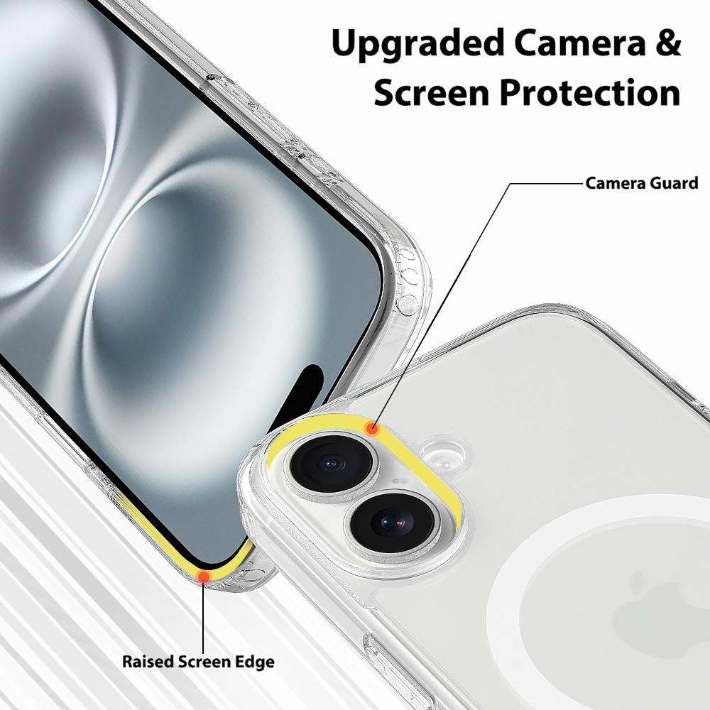 Für iPhone 16 Plus Hülle Kompatibel mit MagSafe TPU+Acryl Handyhülle mit Kamerasteuerungstaste