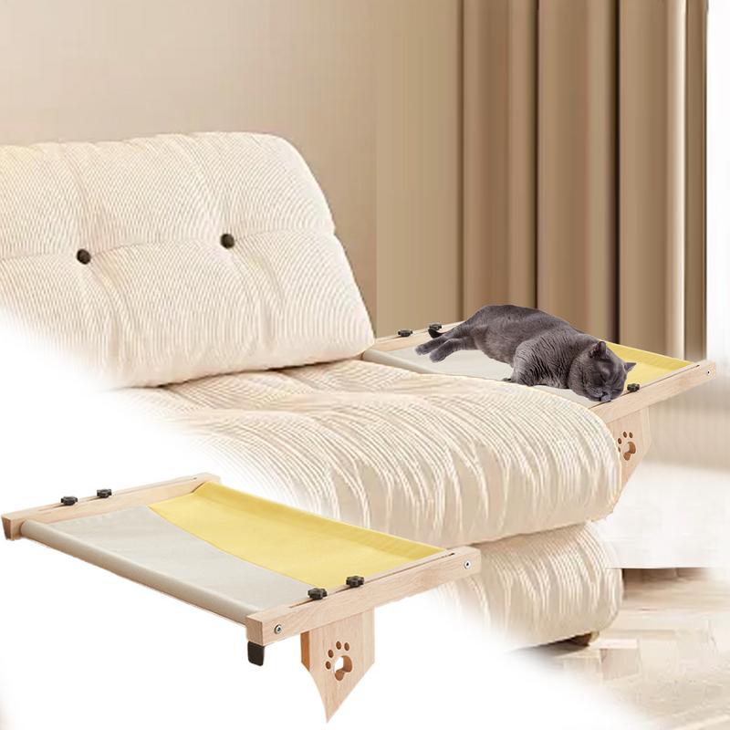 Cat Perch For Indoor Cats Wooden Cat Resting Lounger Adjustable Cat Windowsill Nest Cat Hammock Seat With Cushioned Bed Cover