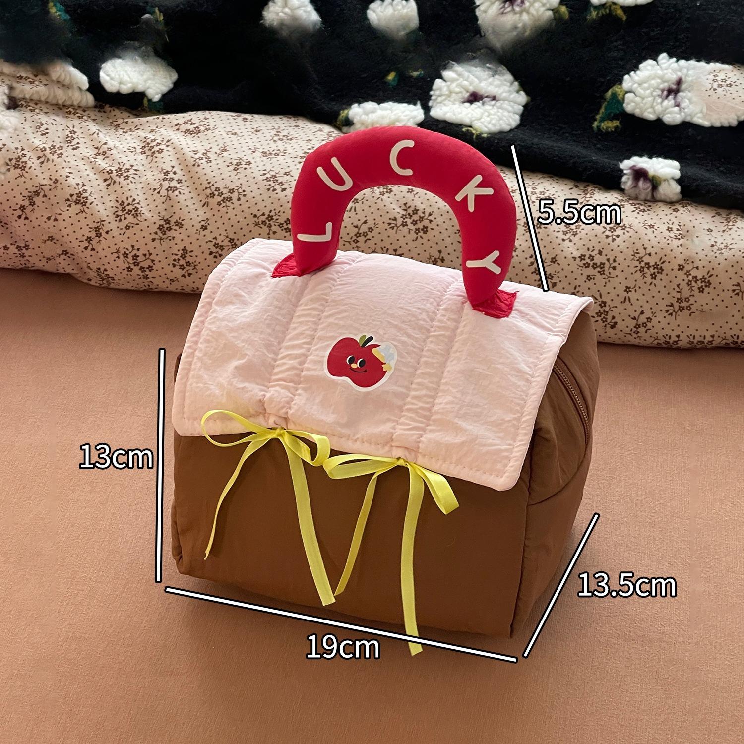 

Cute Little Lucky House Cosmetic Bag Portable Large Capacity Storage Bags Hand-held Travel Toiletries for Women Makeup Organizer