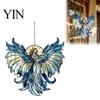 Stained Glass Angel Suncatcher Guardian Acrylic Suncatcher, Effect Window Hanging Ornament, 2D Flat Decor Sun Catcher Panel for Home Garden