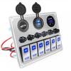 Metal 4/6 Gang with Car Boat Overload Protector Switch Panel  Marine Led Rocker Switch Panel Digital Display Toggle Switches