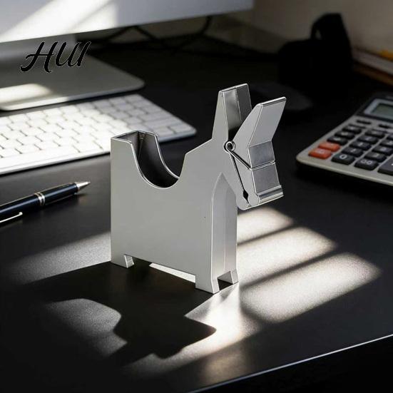 Desktop Space Saver Mule Shape Pen Holder, Multi-Functional 3-in-1 Organizer with Note Holder Business Desk Card Box And Plastic for Office