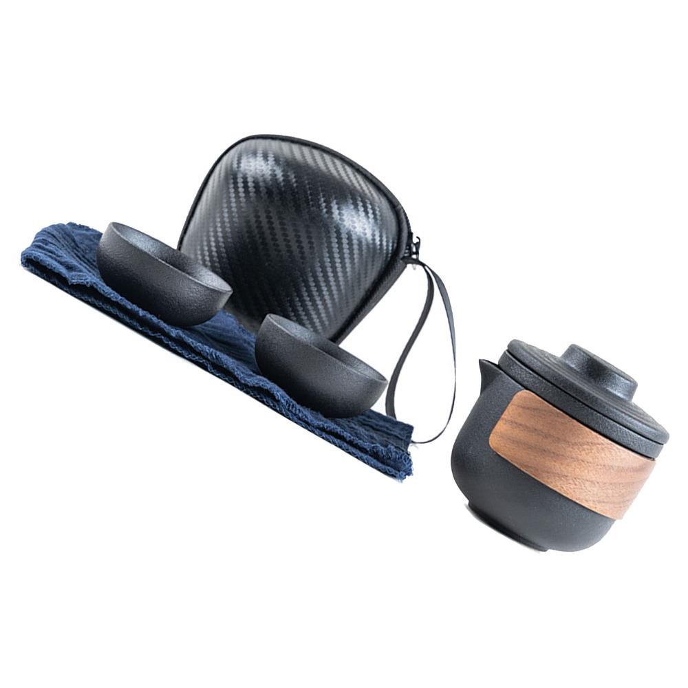 Durable Anti Burn Travel Tea Set Portable Mini Ceramic Teapot With Storage Bag Tea Infuser Set Outdoor Use