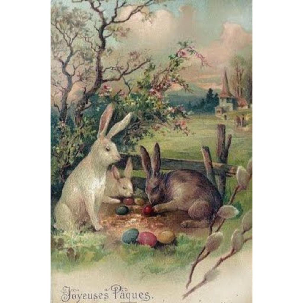 Retro Metal Wall Sign, Easter Bunny with Eggs, Vintage Tin Plate Home Decor