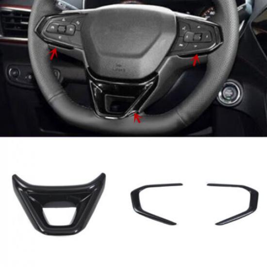 Glossy Black Steering Wheel Decor Cover Trim For Chevrolet Trax 2023 2024 2025