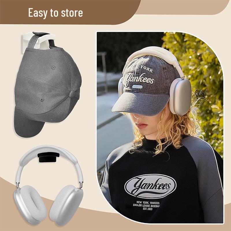 Wall Adhesive Cap Hook for Baseball Hat Storage - No Drilling Required