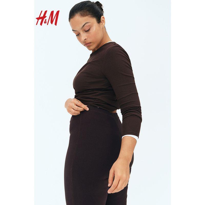 

HM Leggings 2025 Summer New Loose Popular Comfortable Horn Leggings 1284358 Dark brown 155/60