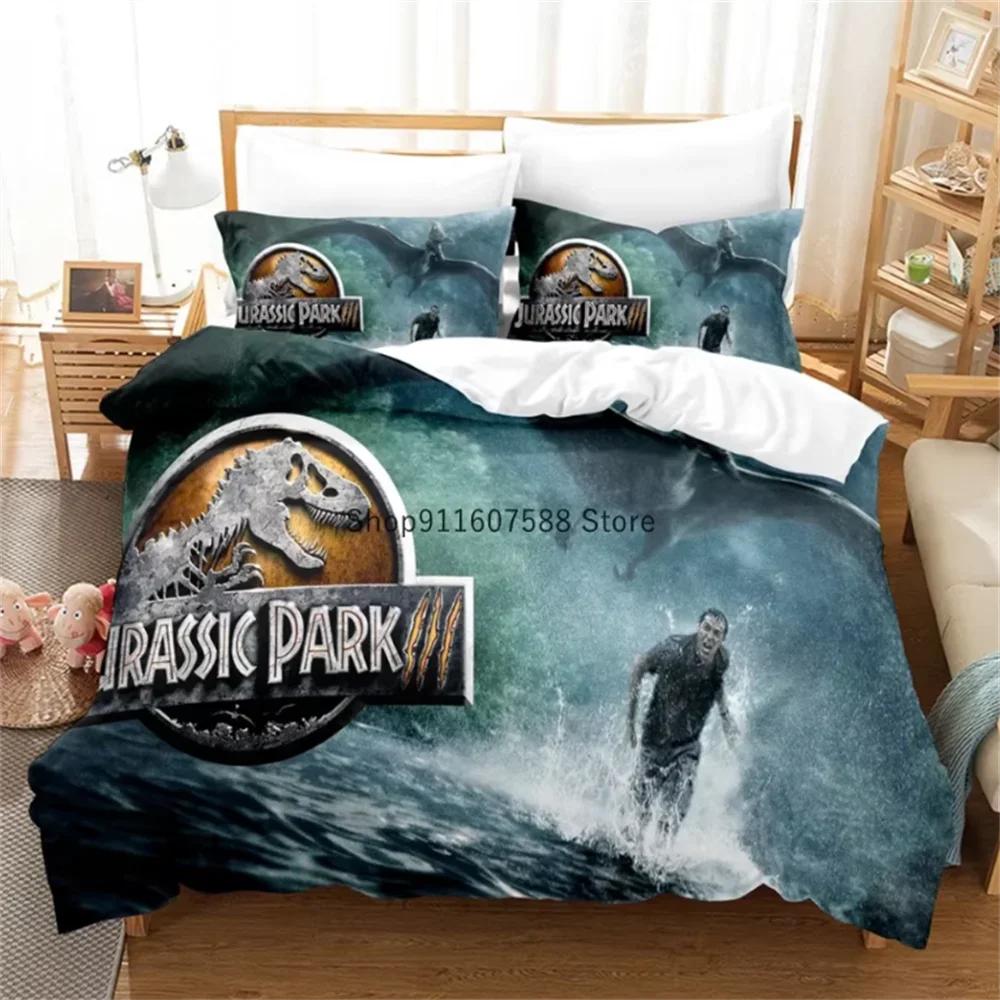 Red Jurassic Park Bedding Collection Cartoon Home Textiles For Kids Bed Collection Comforter Cover Bedroom Collection Queen Dinosaur Duvet Cover
