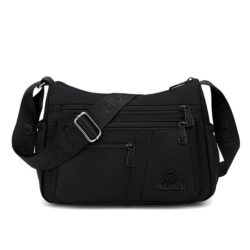 Borsa a tracolla in nylon multi-tasche con tracolla larga regolabile Borsa a spalla casual per donna Viaggi quotidiani