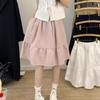Academic-style Khaki Casual All-match Versatile Skirt for Spring Design-driven Age-defying Pure Cotton Pocket Midi Skirt with A-line Silhouette