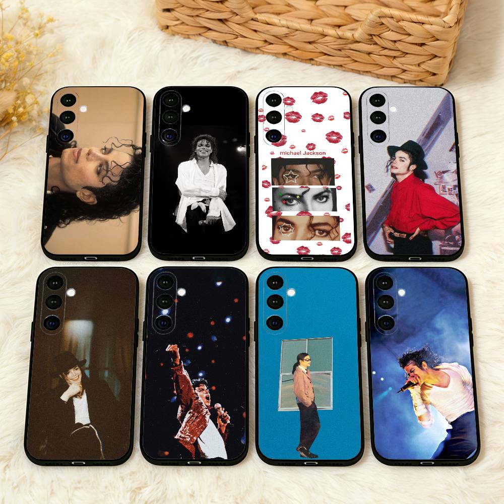 1-1 Stück S-Sänger Michael Jackson Handyhülle für Samsung A73,72,71,A52,51,40,41,A22,A32,31,A13, Weiche Schwarze Hülle