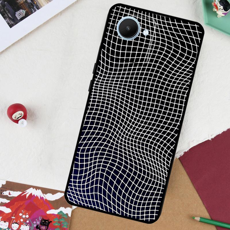 Wavy Grid For Realme GT 7 Pro GT 6 5 6T 10 11 12 13 14 Pro Plus C61 C53 C51 C21Y C25S C75 C55 C67 Case