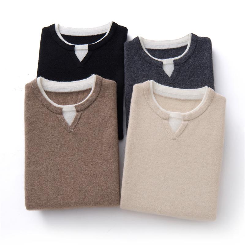 Women's 100% Pure Cashmere Long Sleeve Two-in-One Knit Pullover Sweater