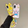 KEYSION Cute Ear Cartoon Case for Samsung A51 4G A31 with Lanyard Soft Silicone+PC Shockproof Phone Cover for Galaxy A31 A51 4G
