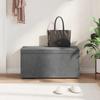 Stool Dark Grey 81 x 41 x 40 cm Velvet and Engineered Wood