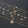 7Pcs Gold Color Multilayer Pearl Butterfly Necklace For Women Trendy Star Love Heart Bowknot Zircon Pendant Necklace Jewelry Set