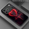 2D Heart Pattern Phone Case for iPhone 17 16 15 14 13 12 11 X XR XS Max Pro 8 Plus - Glass Protective Cover