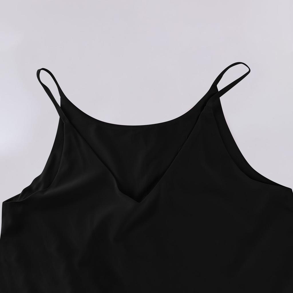 Fashionable Women's Chiffon Suspender  V-neck Swing Dress