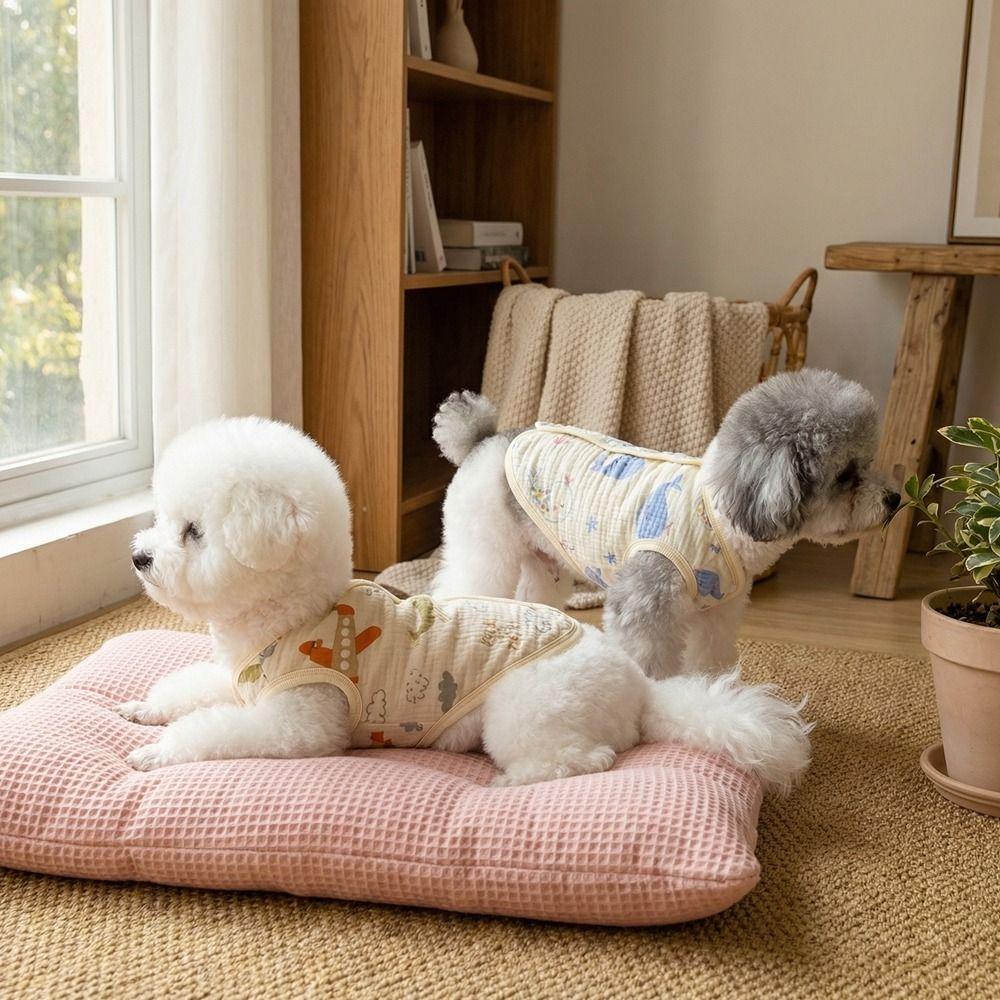 Cute Puppy Short Shirt Breathable Pet T-shirt Casual Pet Sleeveless Pullover  Spring Summer Season