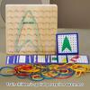 Fun Educational Toy With Wooden Geoboard And Elastic Rubber Bands for Kid Fine Motor Skills Logical Thinking Development