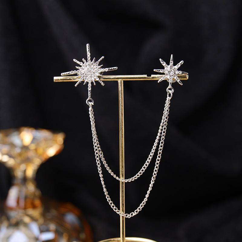 Men's High-End Honey Bee Tassel Brooch: Star, Crown, and Music Note Design Lapel Pin