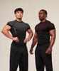 Men's Short Sleeve Gym Sports T-Shirt: Elastic, Crew Neck, Fashion Printed, Fitness Running Training Top