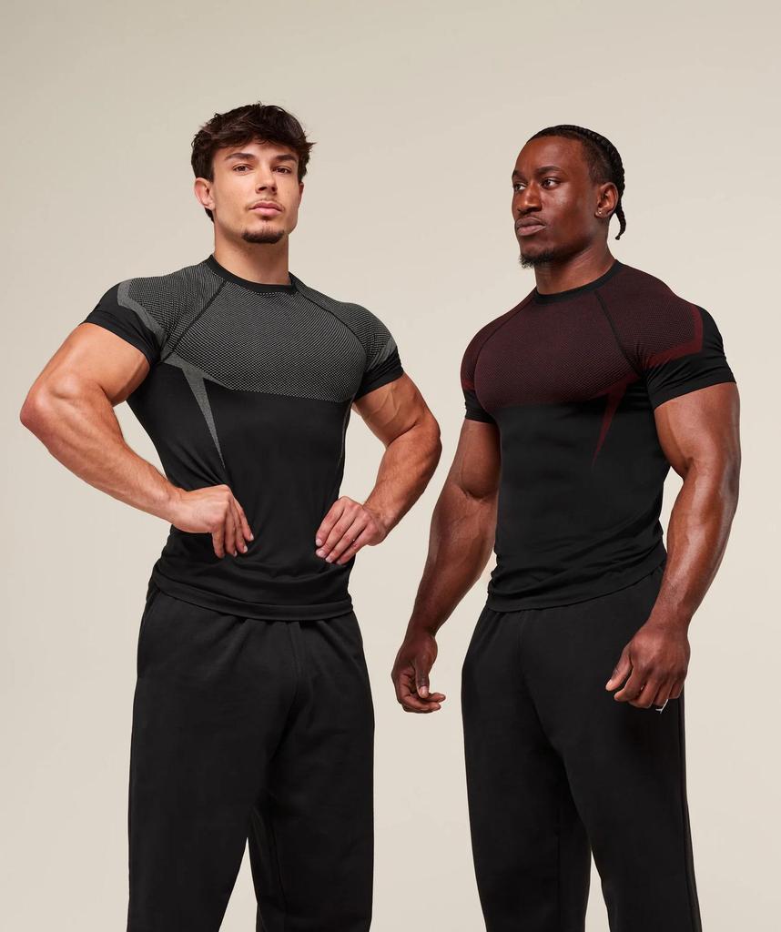 Men's Short Sleeve Gym Sports T-Shirt: Elastic, Crew Neck, Fashion Printed, Fitness Running Training Top