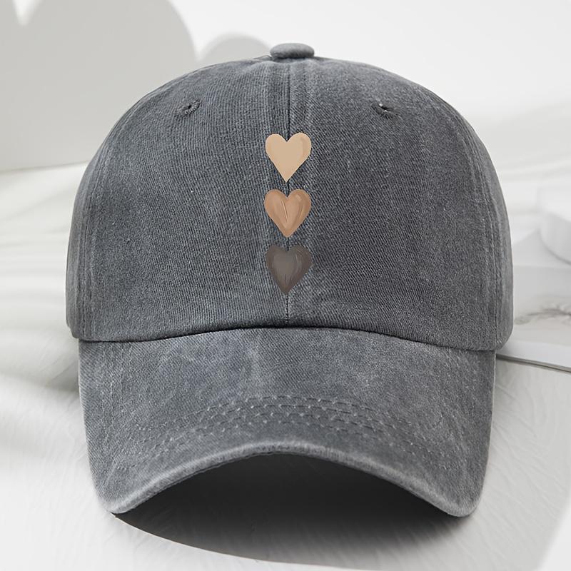 A Unisex Gradient Heart Print SoftTop Baseball Cap a Vintage Hat for Men And a Stylish Outdoor Sunshade Hat for Women