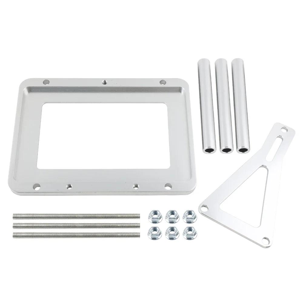

Trunk battery Relocation Box Billet Aluminum Universal Battery Tray Hold Down For Racing Battery Mount срібний