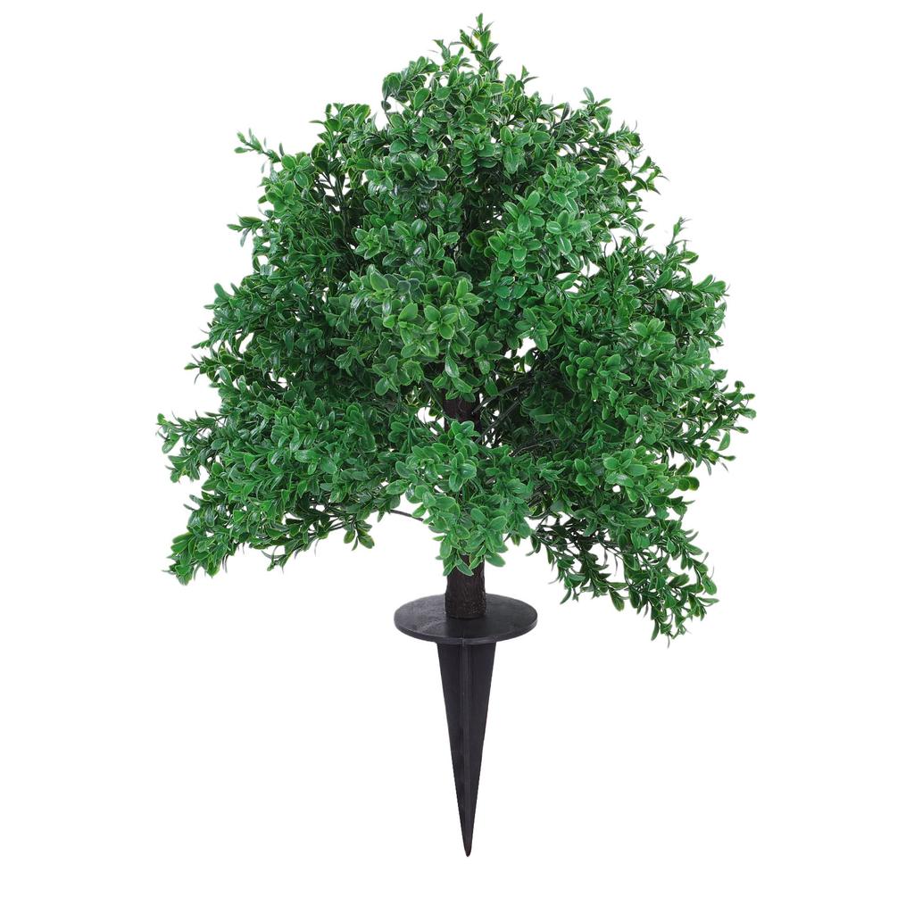 2pcs Artificial Boxwood Topiary Ball Tree Faux Bushes Shrubs with Ground Spike for Front Porch Outdoor Garden Decor