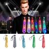 Electric LED Light Up Shinning Sequins Tie Luminous Glitter Paillette Necktie Pre-Tied Neck Wear Party Club Neckwear