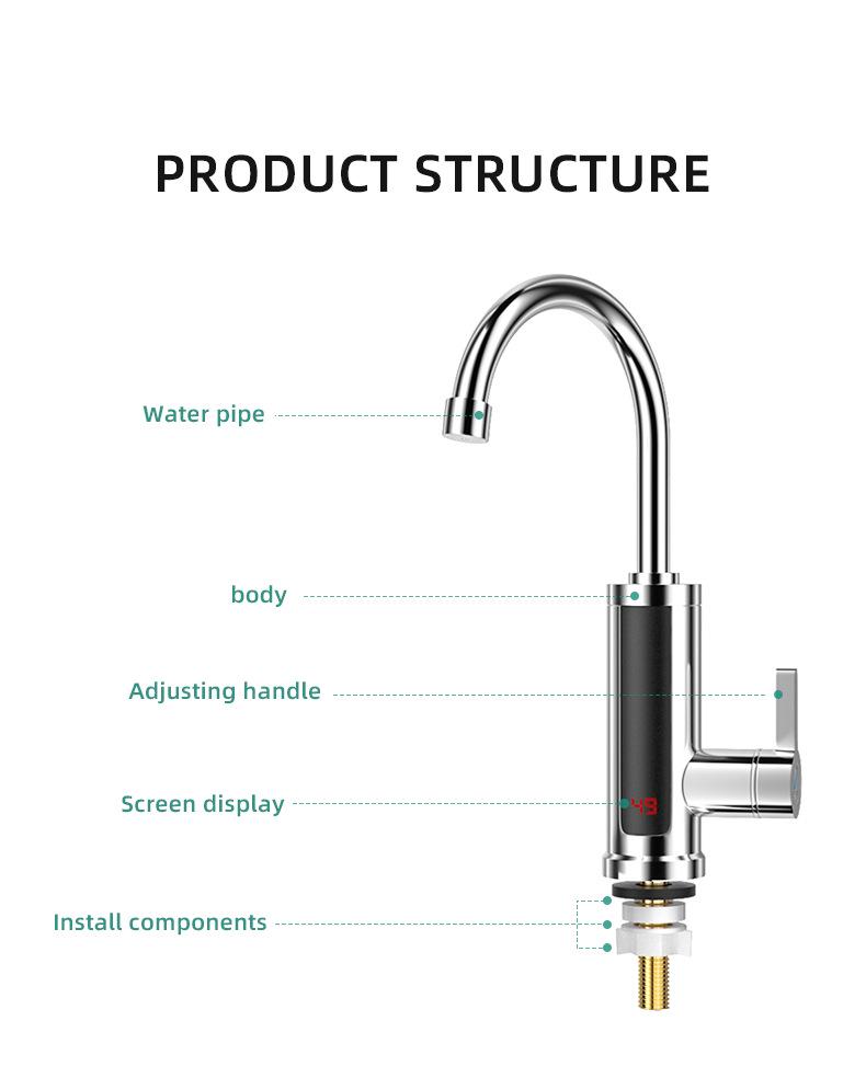 110V Dual-Use Quick-Heating Electric Faucet for Kitchen and Bathroom